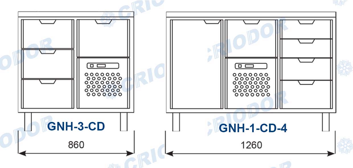 Комплектация холодильных столов GNH